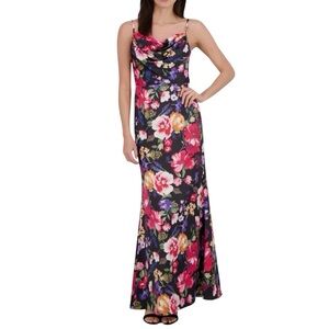 Vince Camuto Floral Maxi Dress - Black and Pink